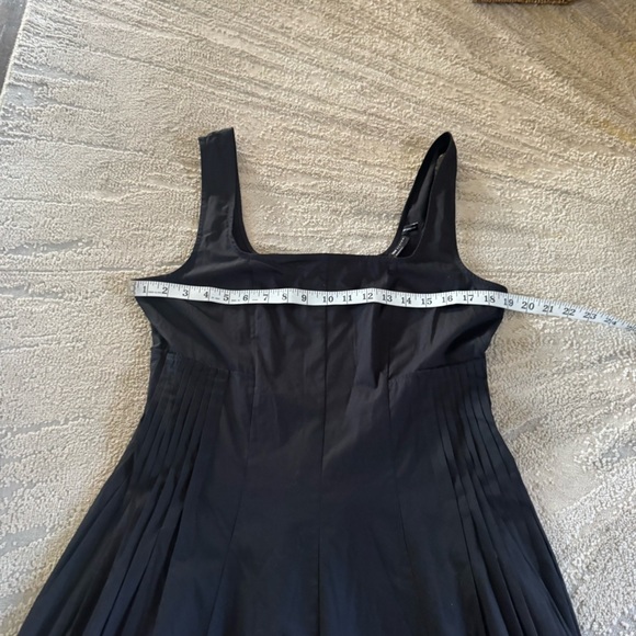 ASOS black long maxi dress square neck pleat waist smocked back 10 - Picture 9 of 16